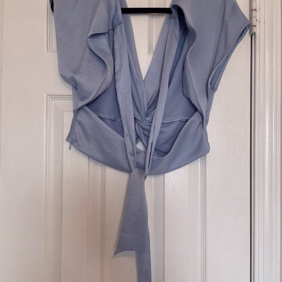 ZARA Knotted Satin Crop Top - Picture 3 of 7